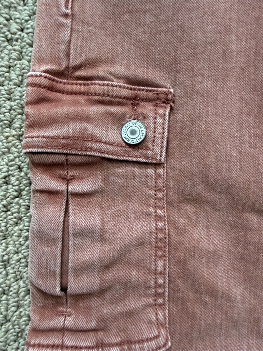 Vervet  Straight Cargo Pants in Washed Rust - Picture 3 of 11